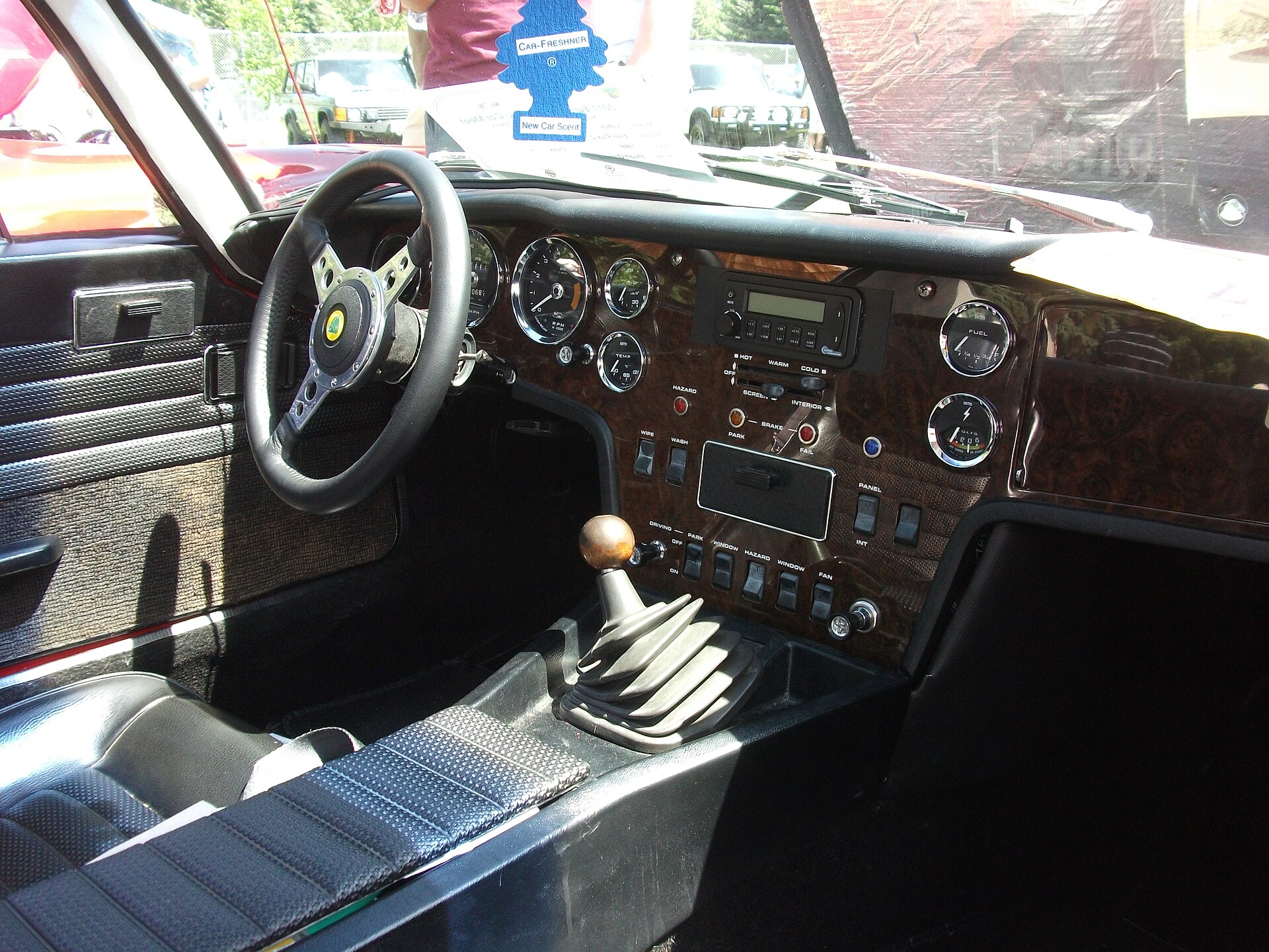 Lotus Elan +2 dashboard and steering wheel