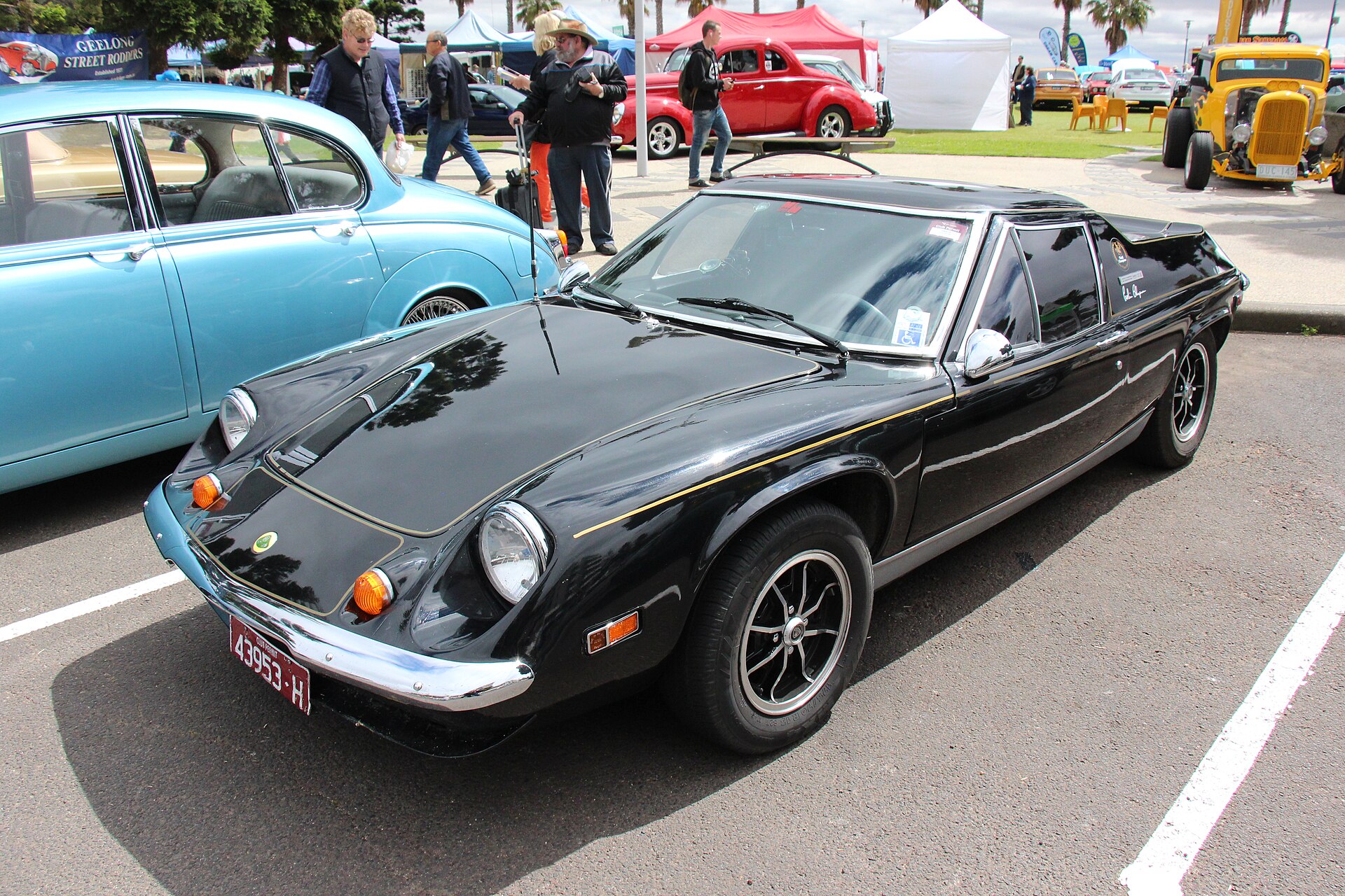 Black and gold Lotus Europa Special JPS