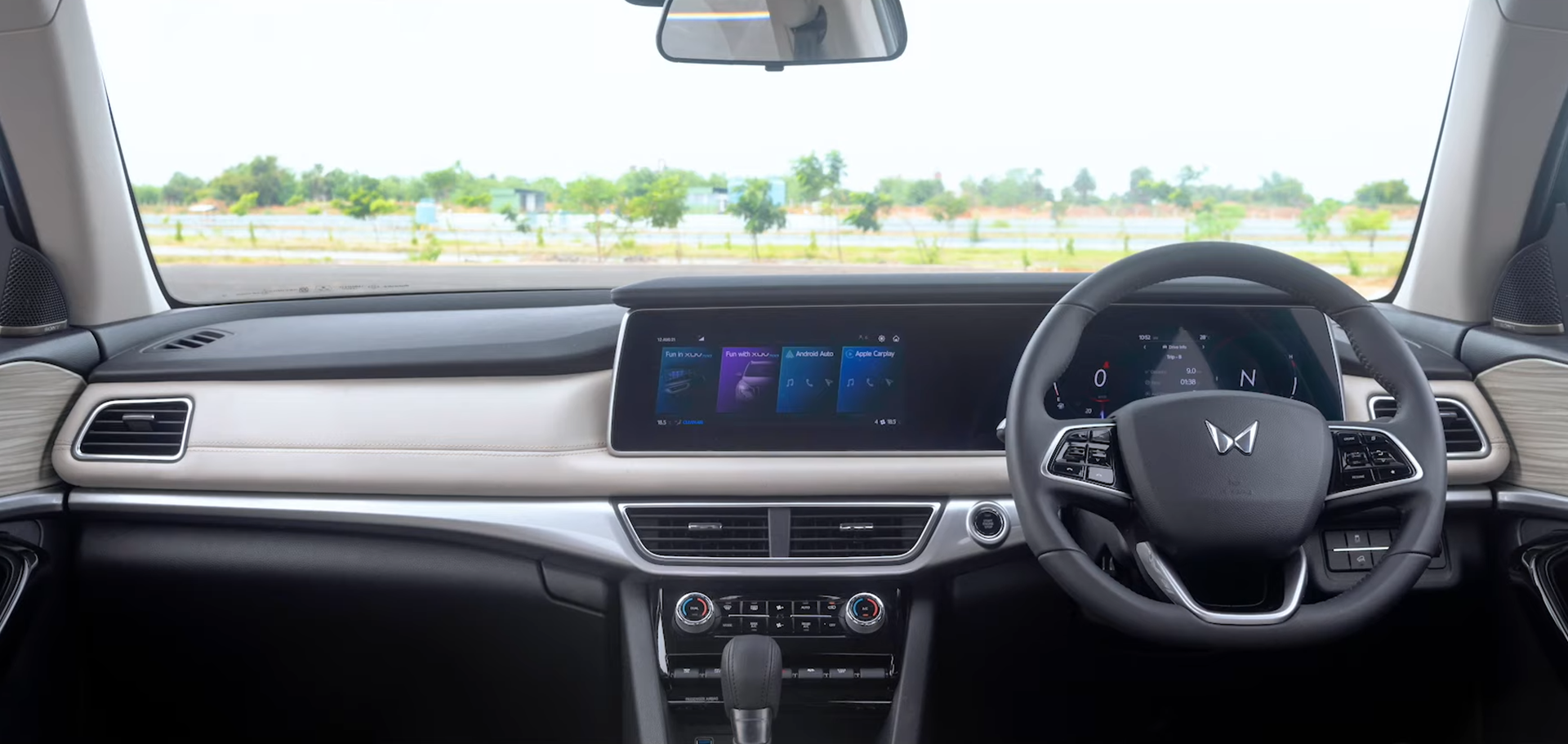 Mahindra XUV700 interior with dashboard screens