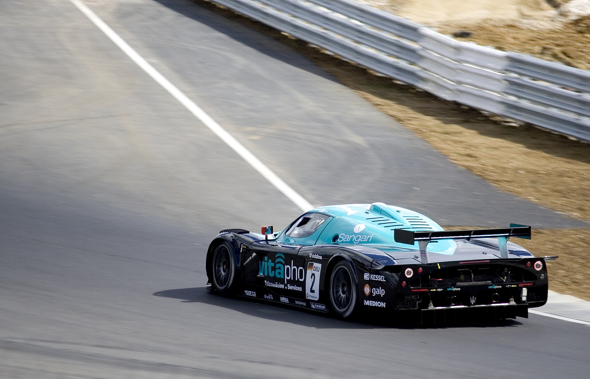 Maserati MC12 GT1 race car rear view
