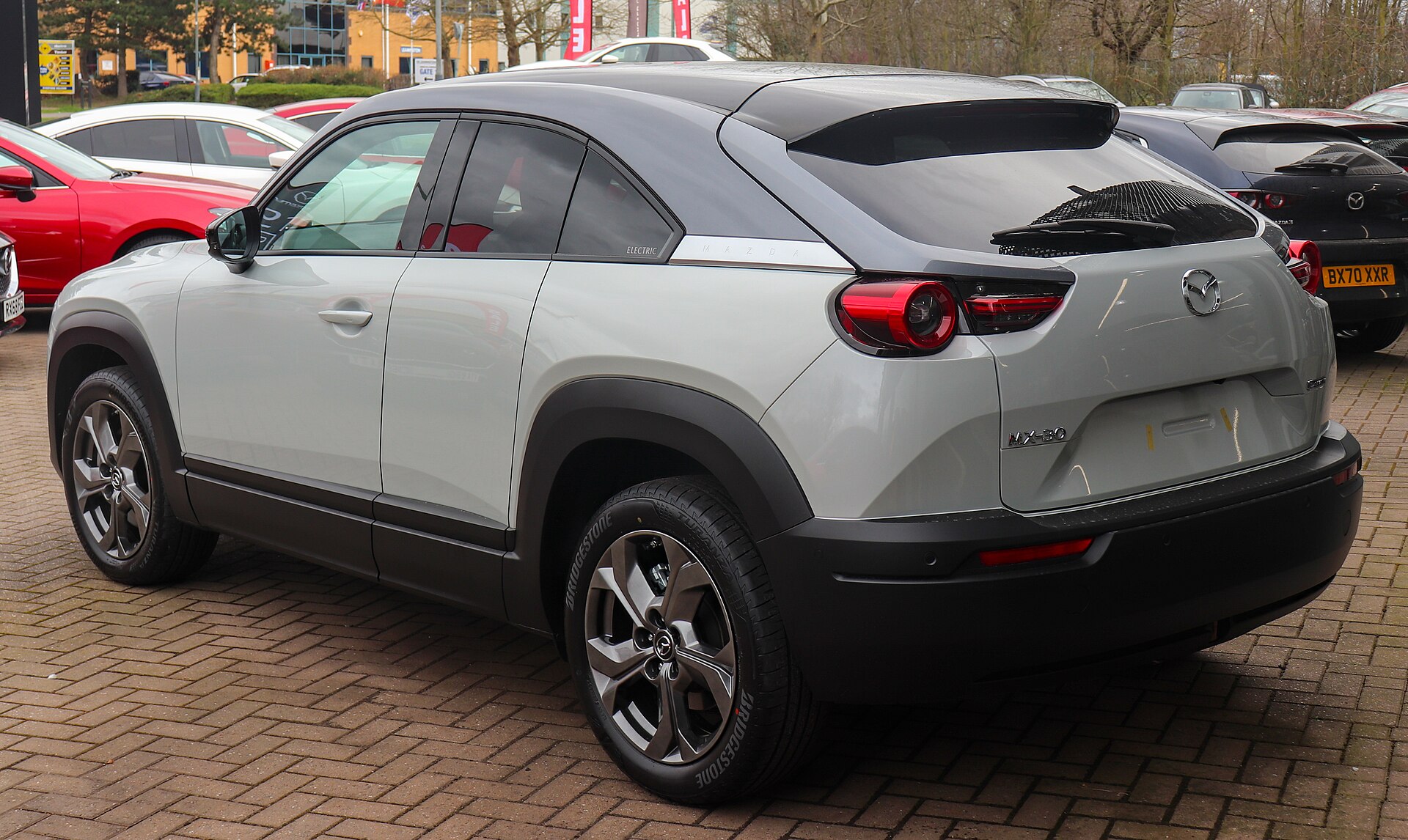 Mazda MX-30, rear three-quarter view