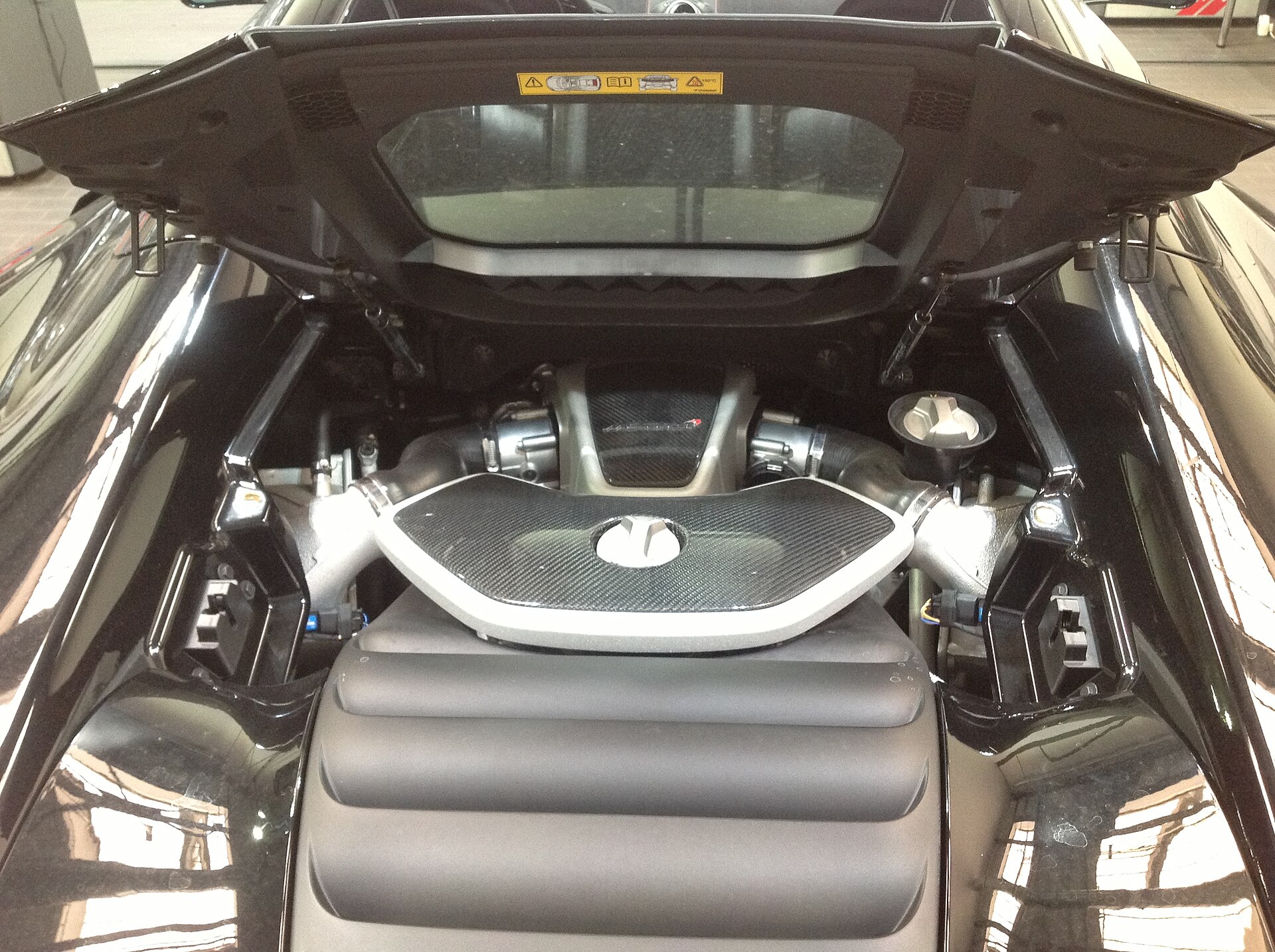 McLaren 650S with open front bonnet