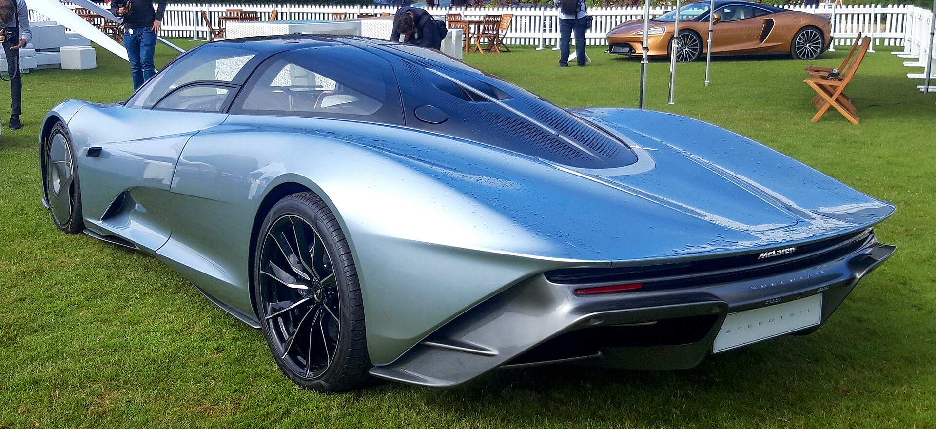 McLaren Speedtail rear view with long tail