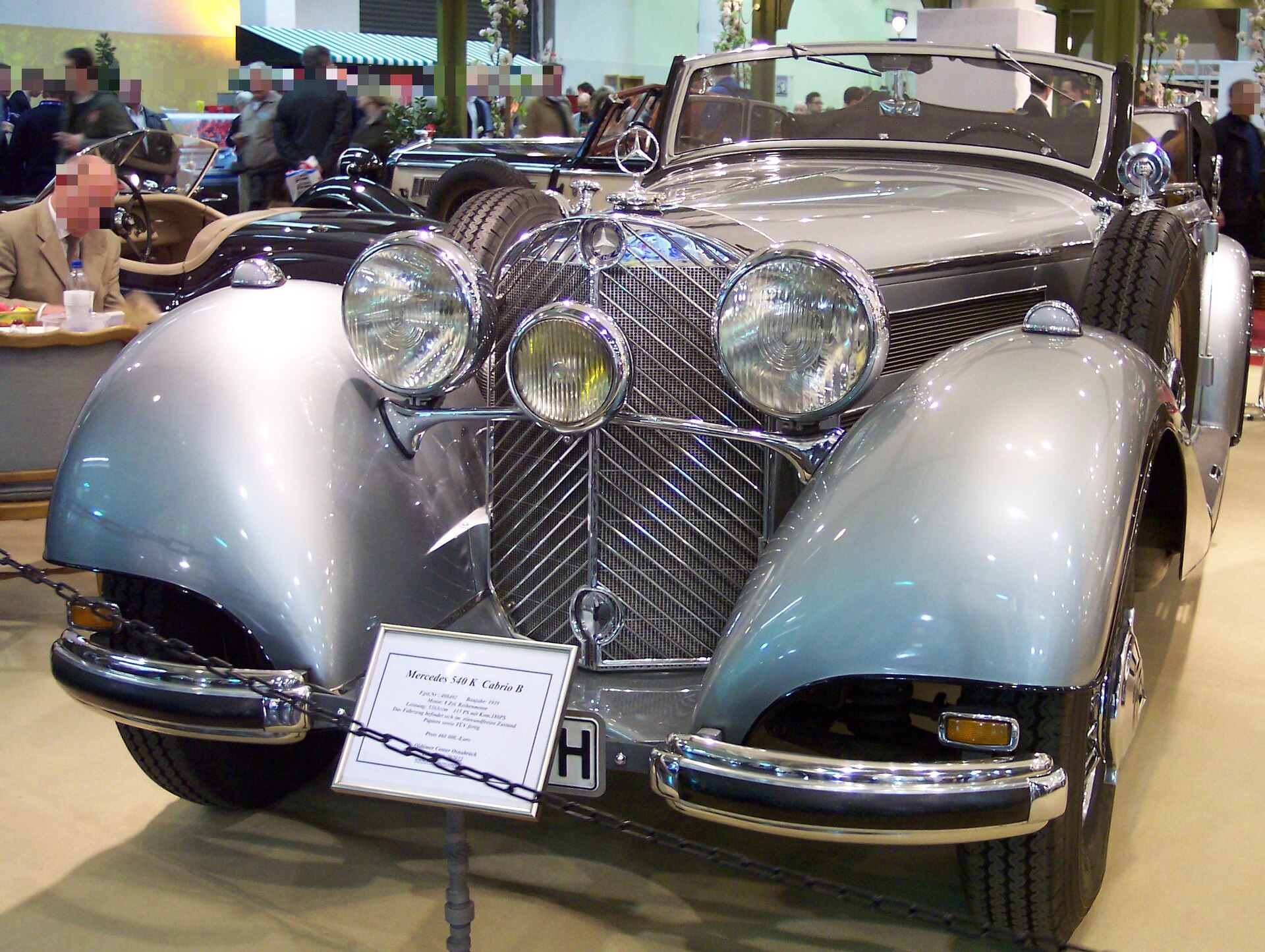 Silver Mercedes-Benz 540K Cabriolet B, front three-quarter view