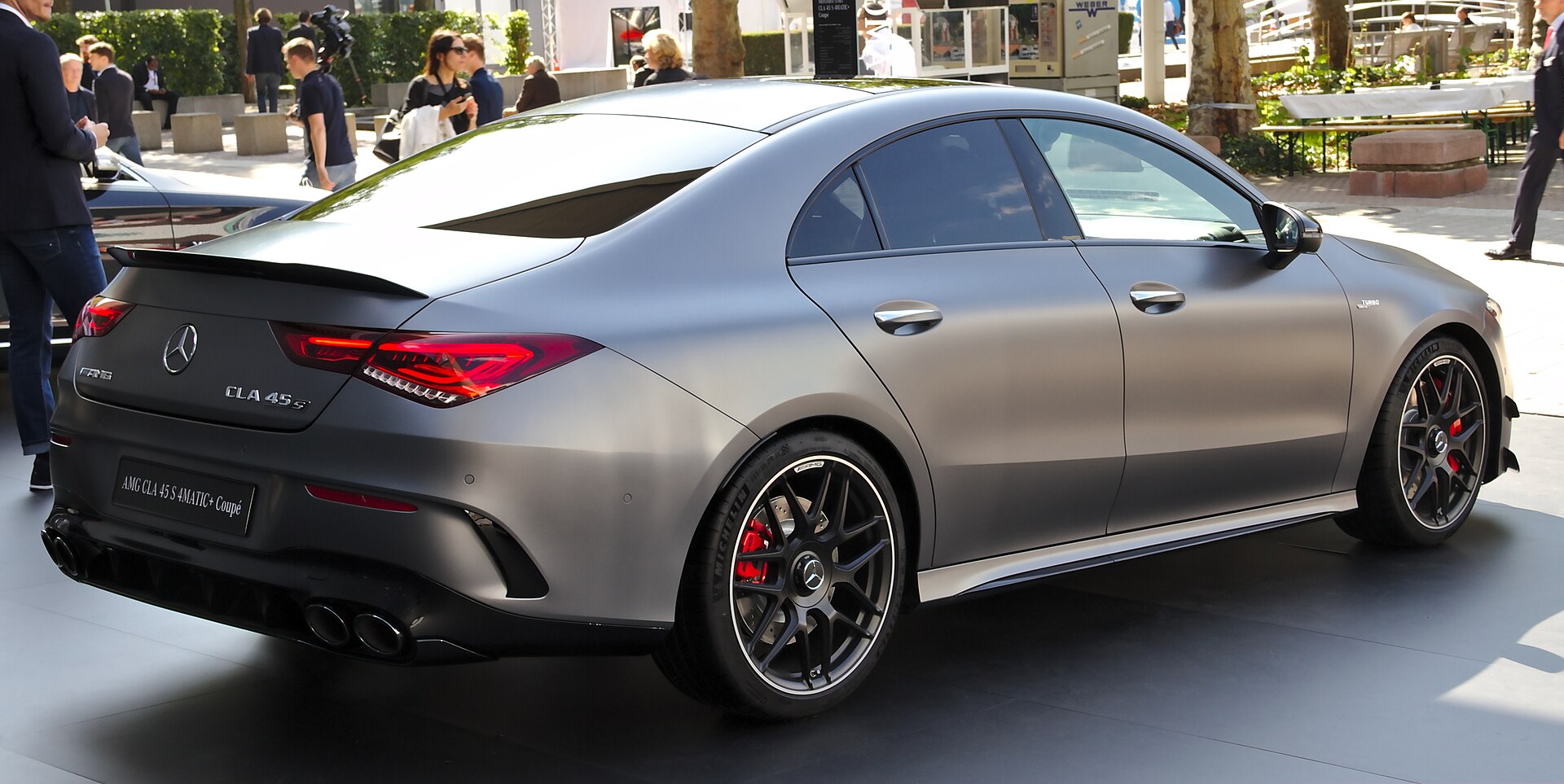 Mercedes-AMG CLA 45 S 4MATIC+ coupé C118 on a show stand