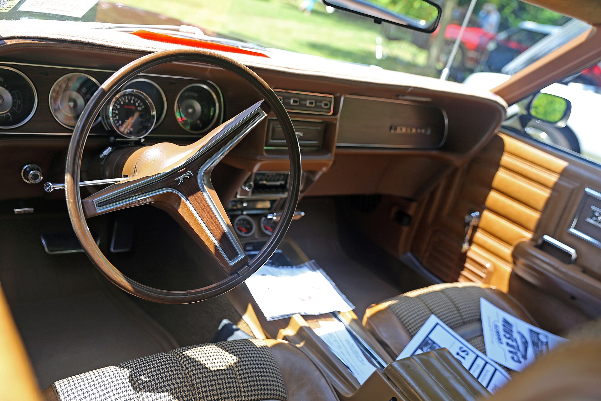 1970 Mercury Cougar interior with brown trim
