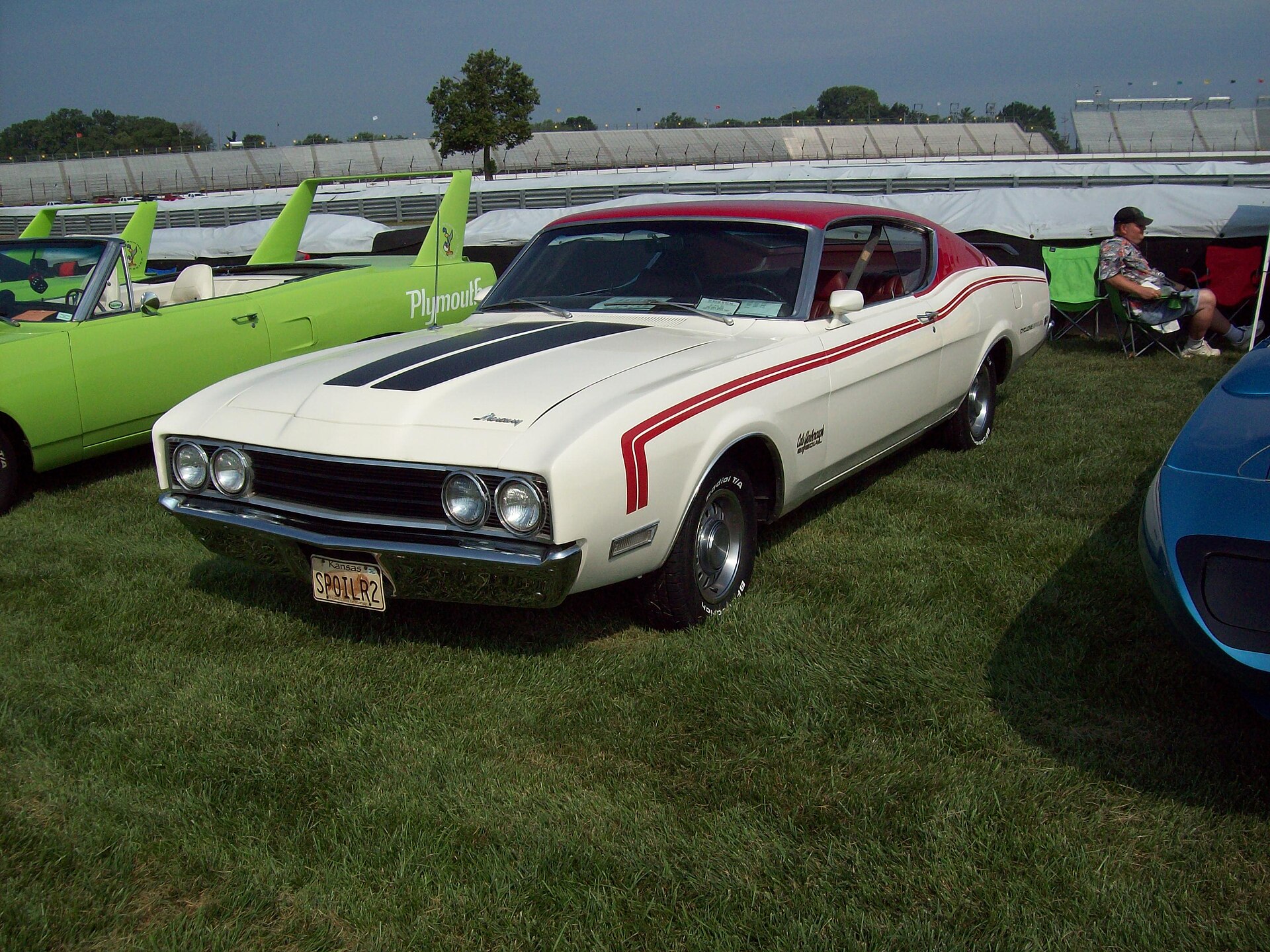 White Mercury Cyclone Spoiler II Cale Yarborough Special with red trim