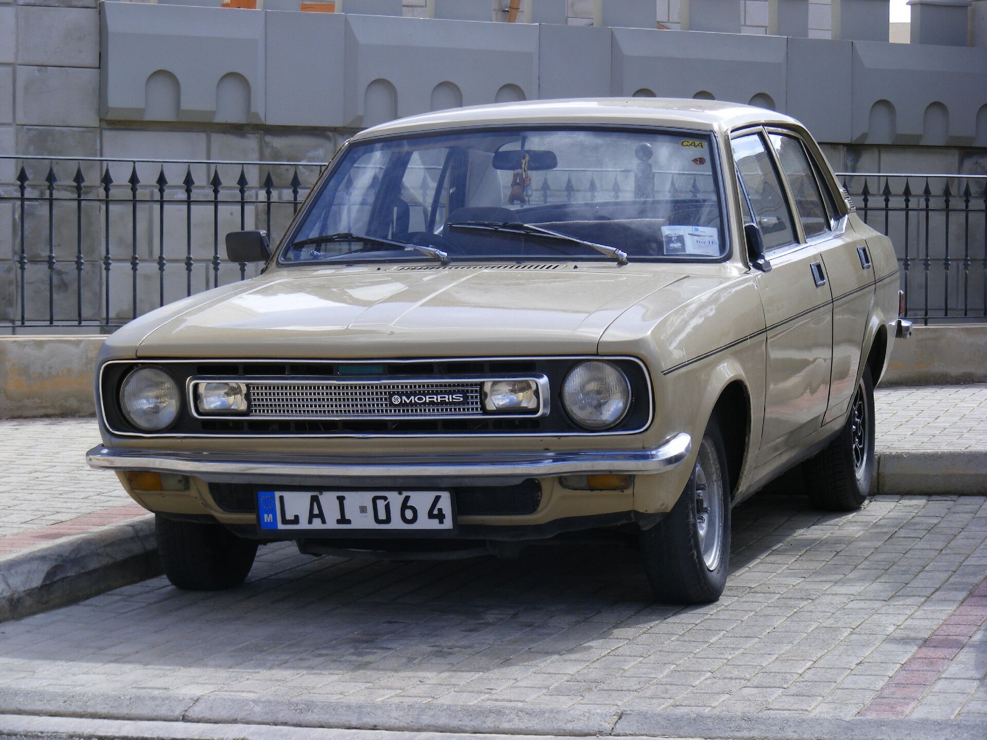 Morris Marina saloon parked in a street