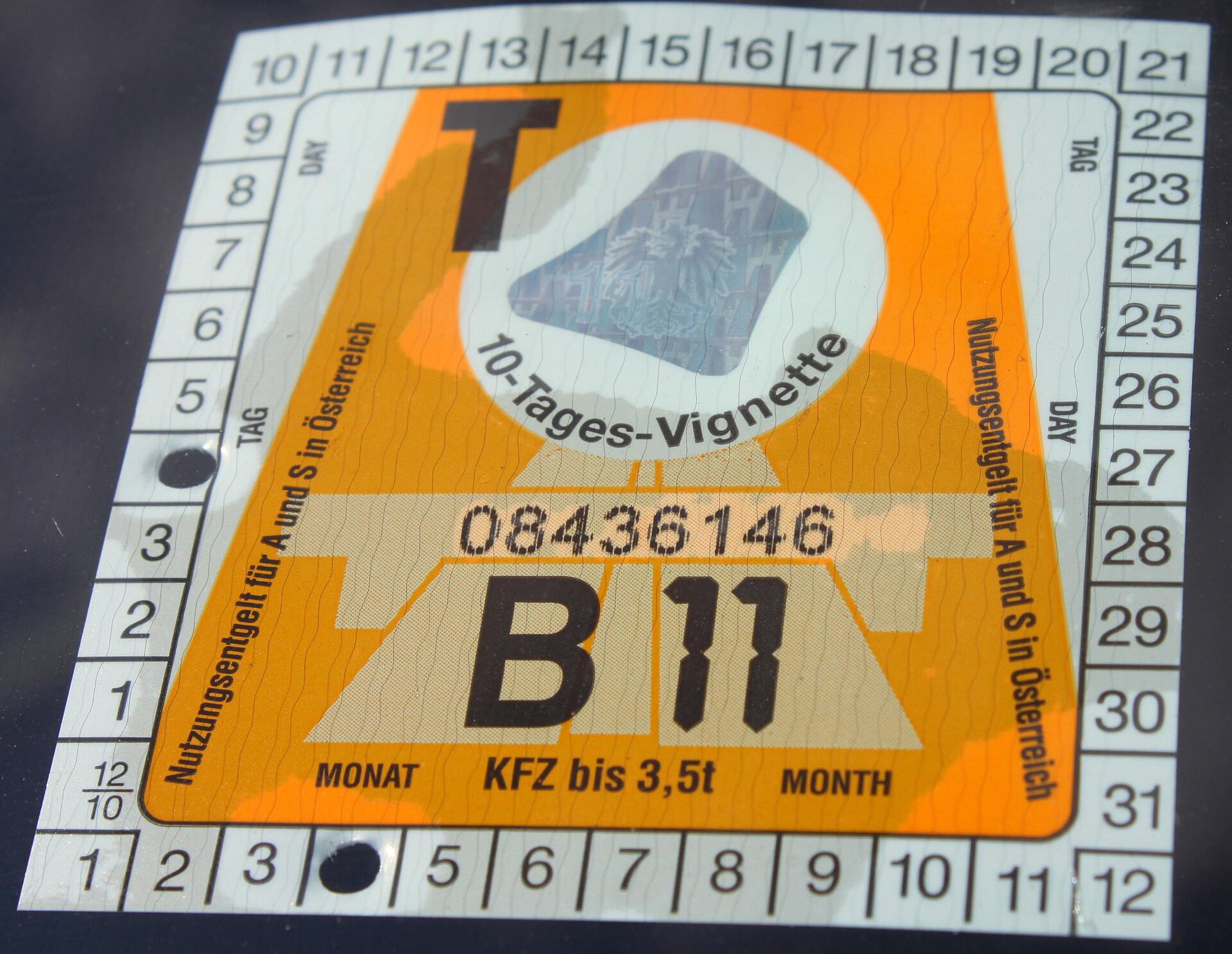 Austrian vignette sticker