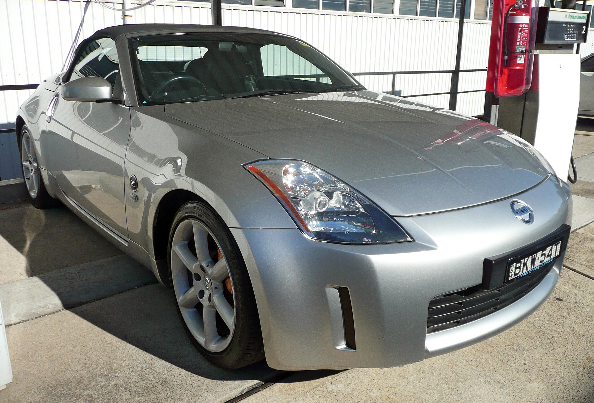 Nissan 350Z roadster with the fabric roof