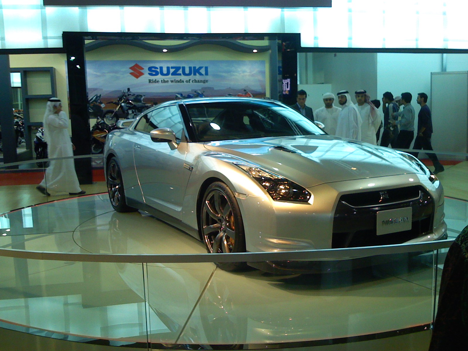 Nissan GT-R R35 on a motor show stand in 2007