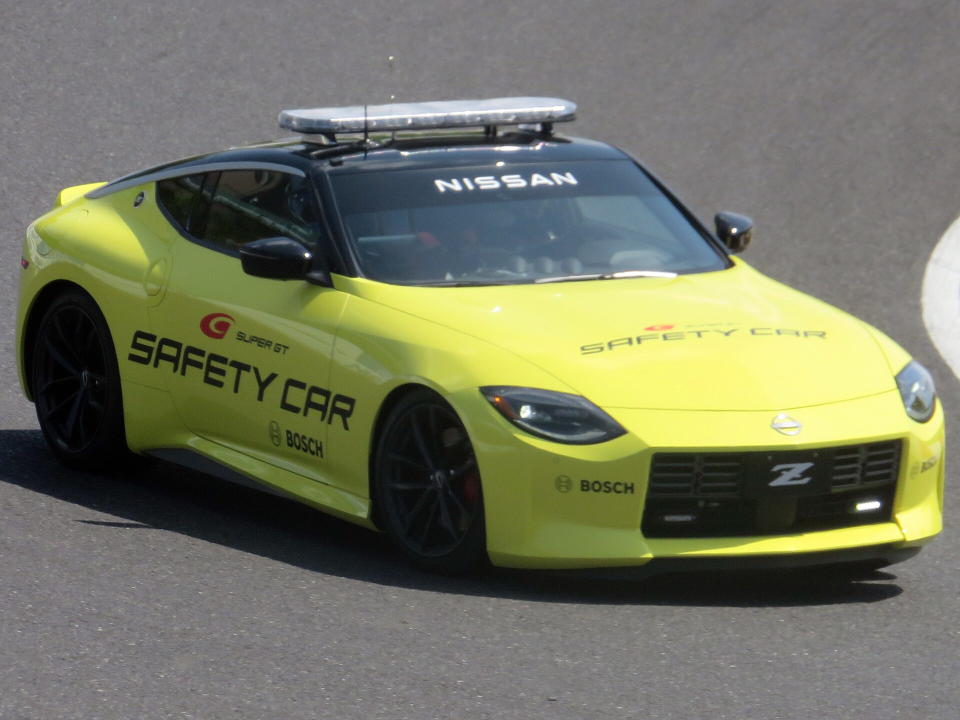 Nissan Z safety car on a race track