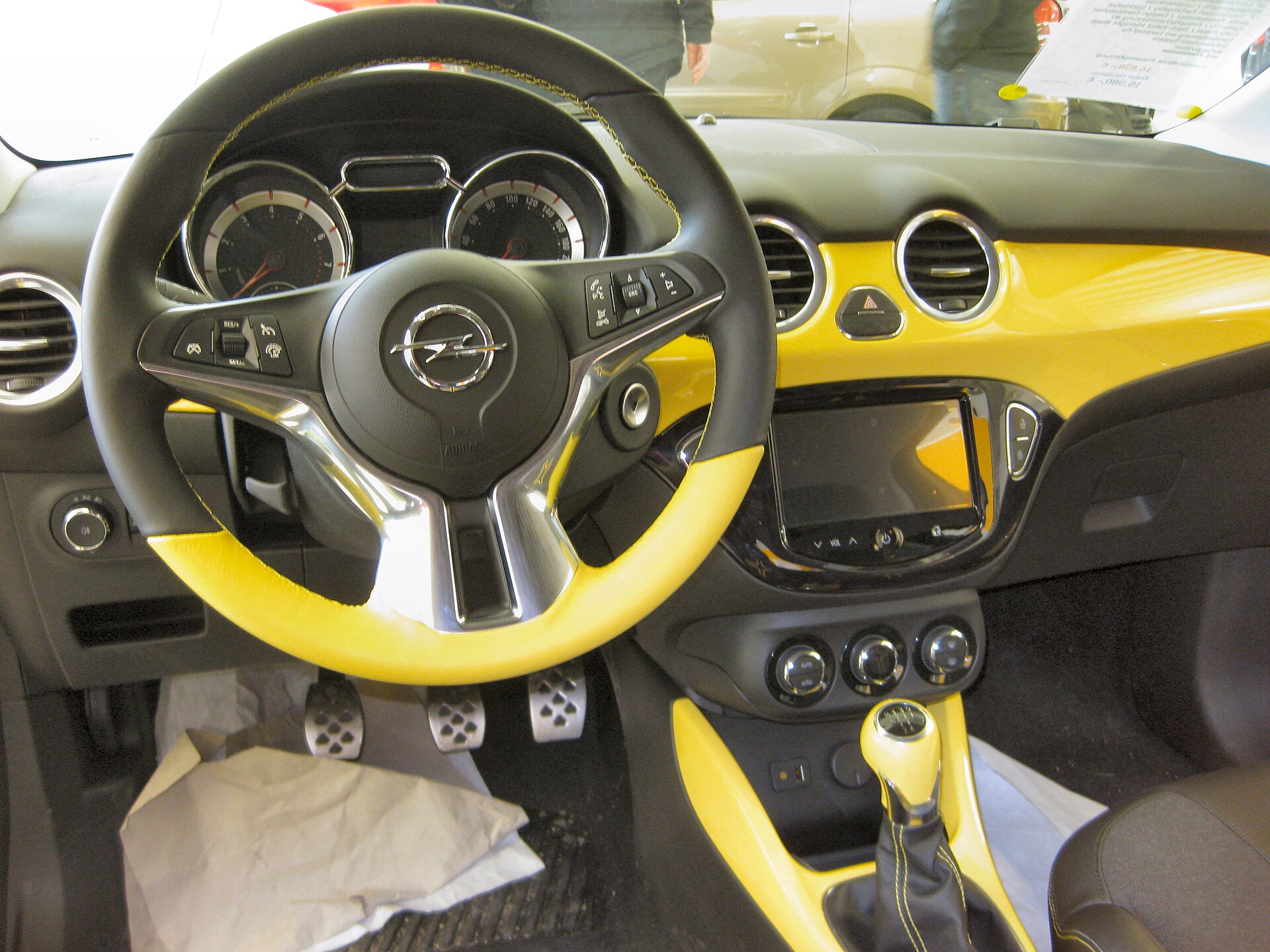 Interior and dashboard of an Opel Adam