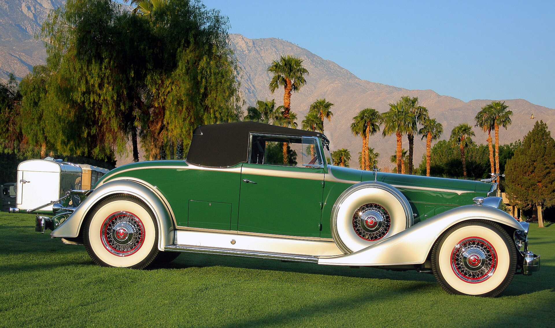 1933 Packard Twelve convertible coupé, side view