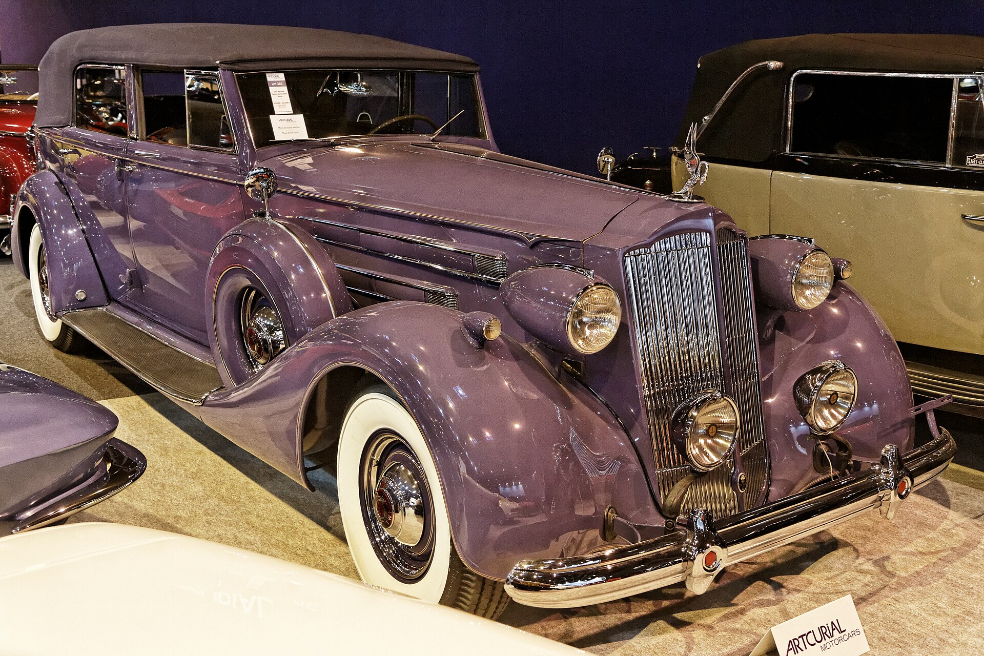 Packard Twelve convertible sedan on display