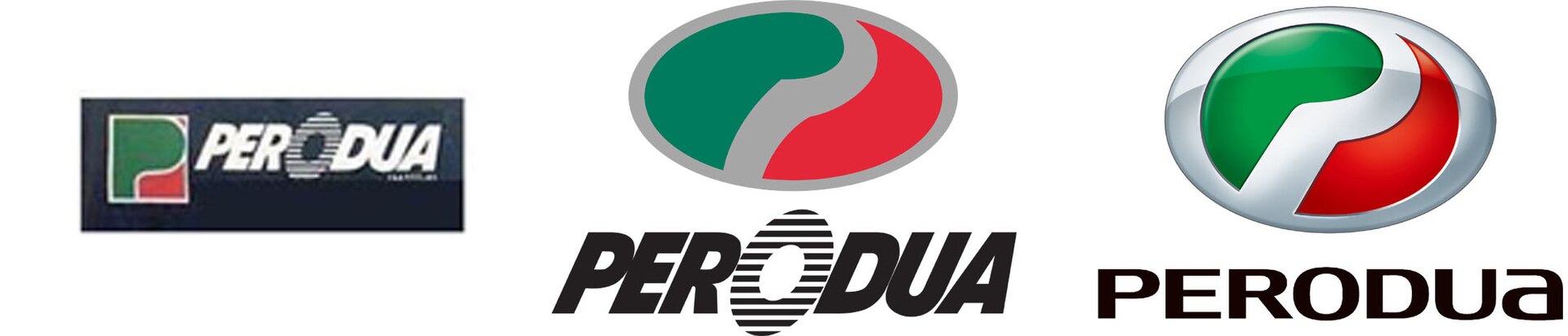 Row of Perodua logos used since 1993