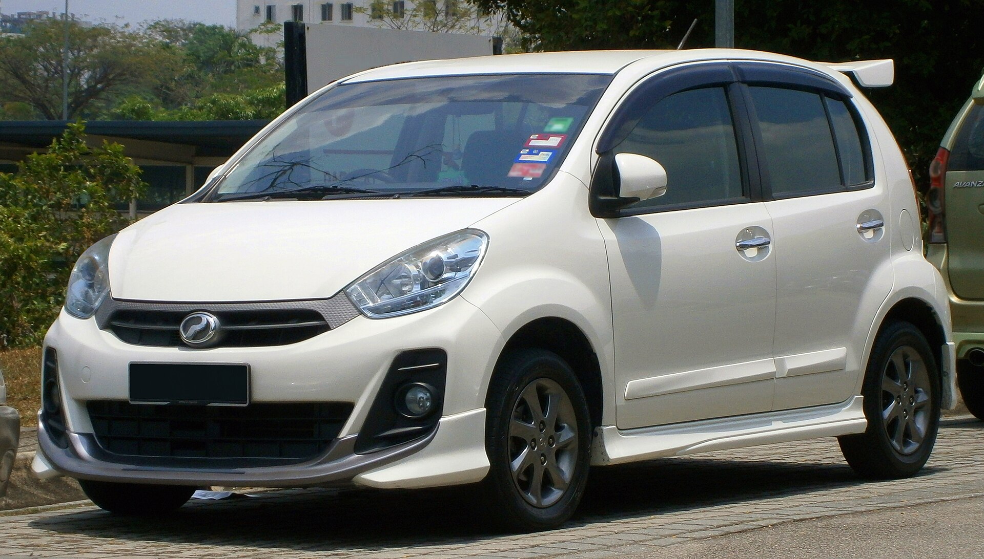 Second-generation Perodua Myvi, front three-quarter view