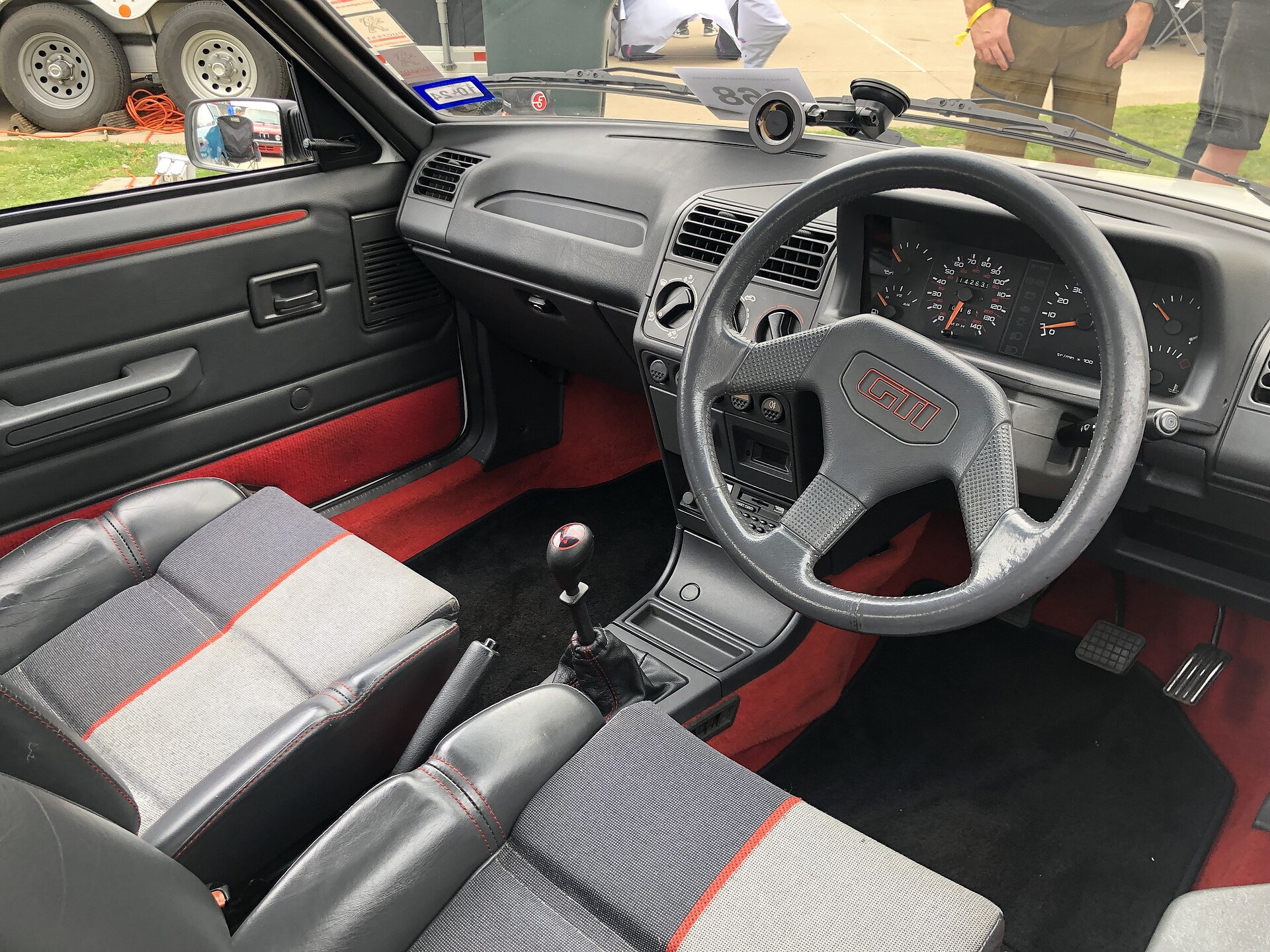 Interior of a Peugeot 205 GTI