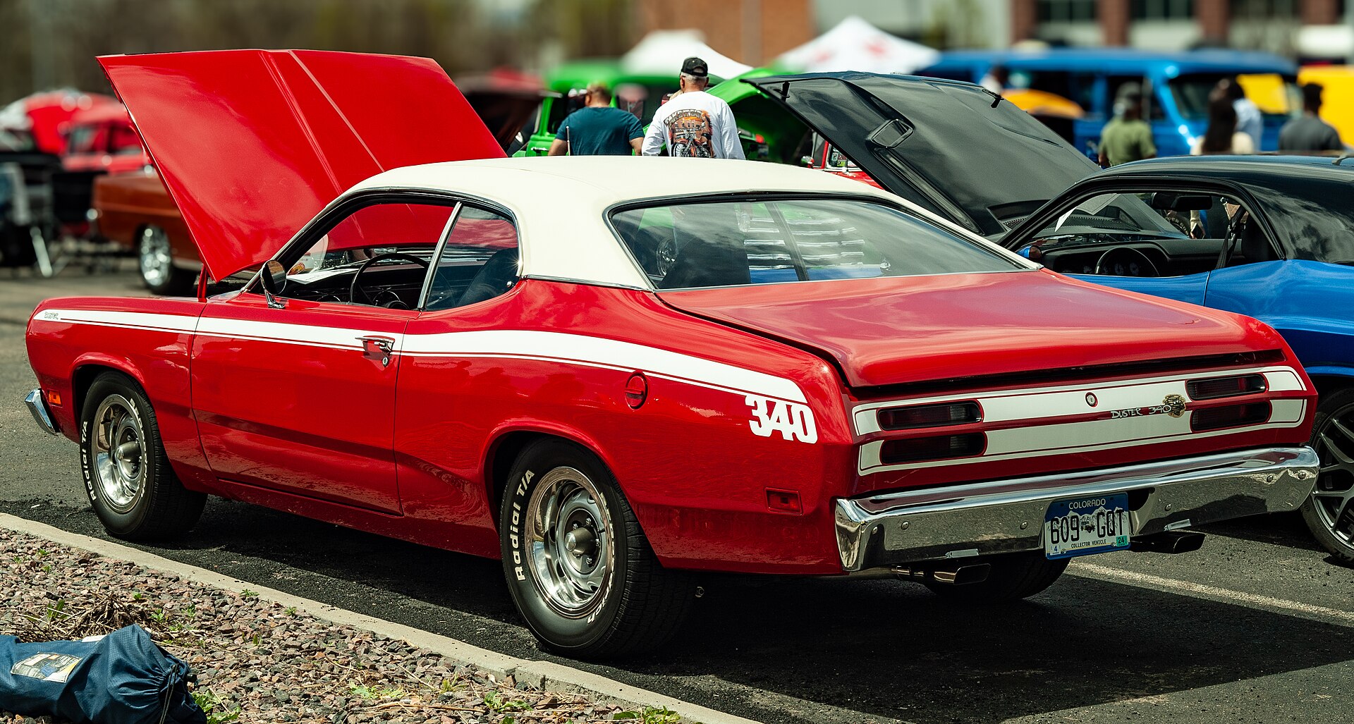Red 1971 Plymouth Duster 340