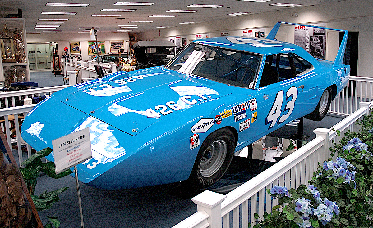 Richard Petty's blue Plymouth NASCAR race car
