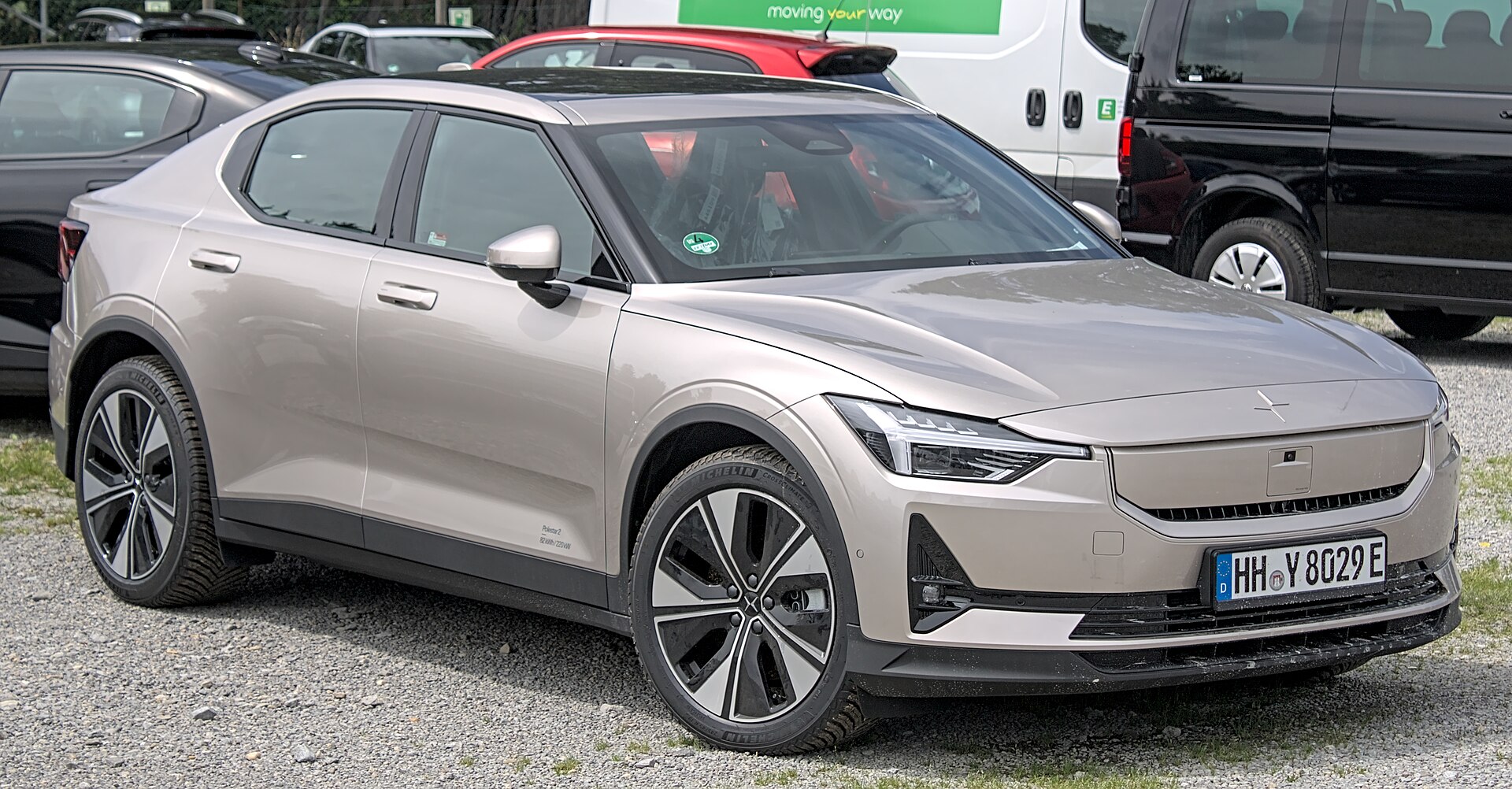Facelifted Polestar 2, front view