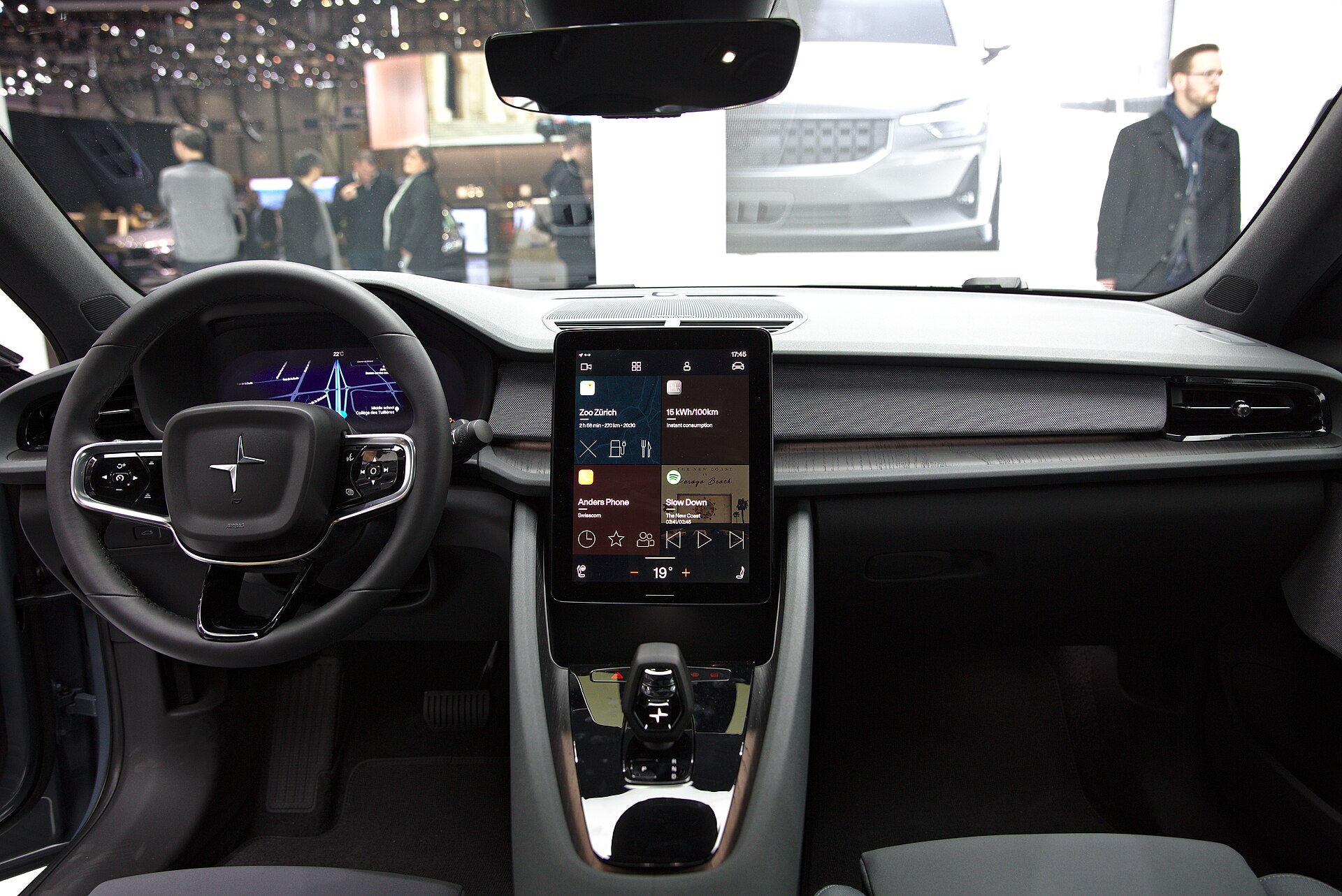 Polestar 2 on display at the Geneva Motor Show 2019