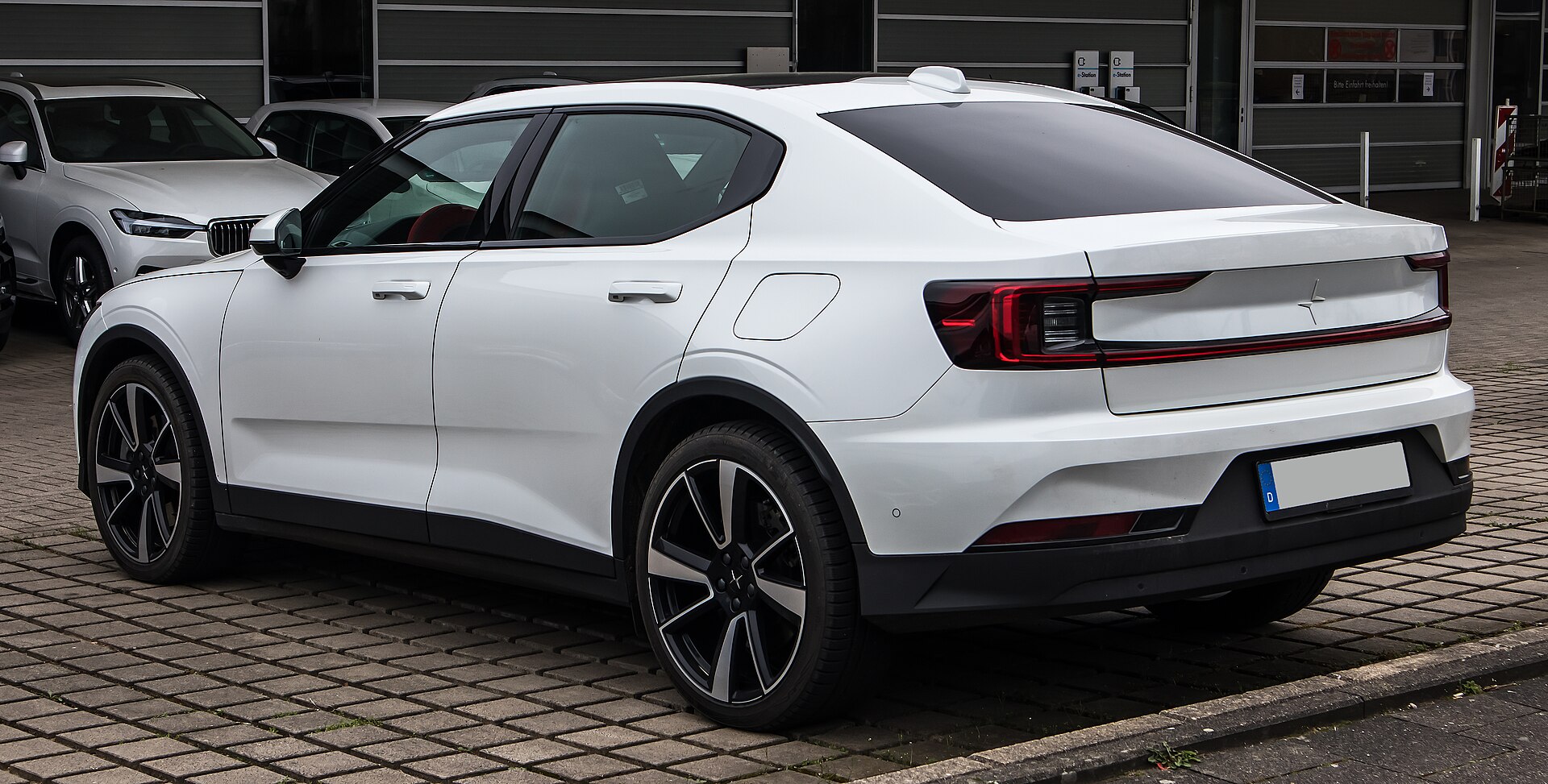 Polestar 2, rear three-quarter view