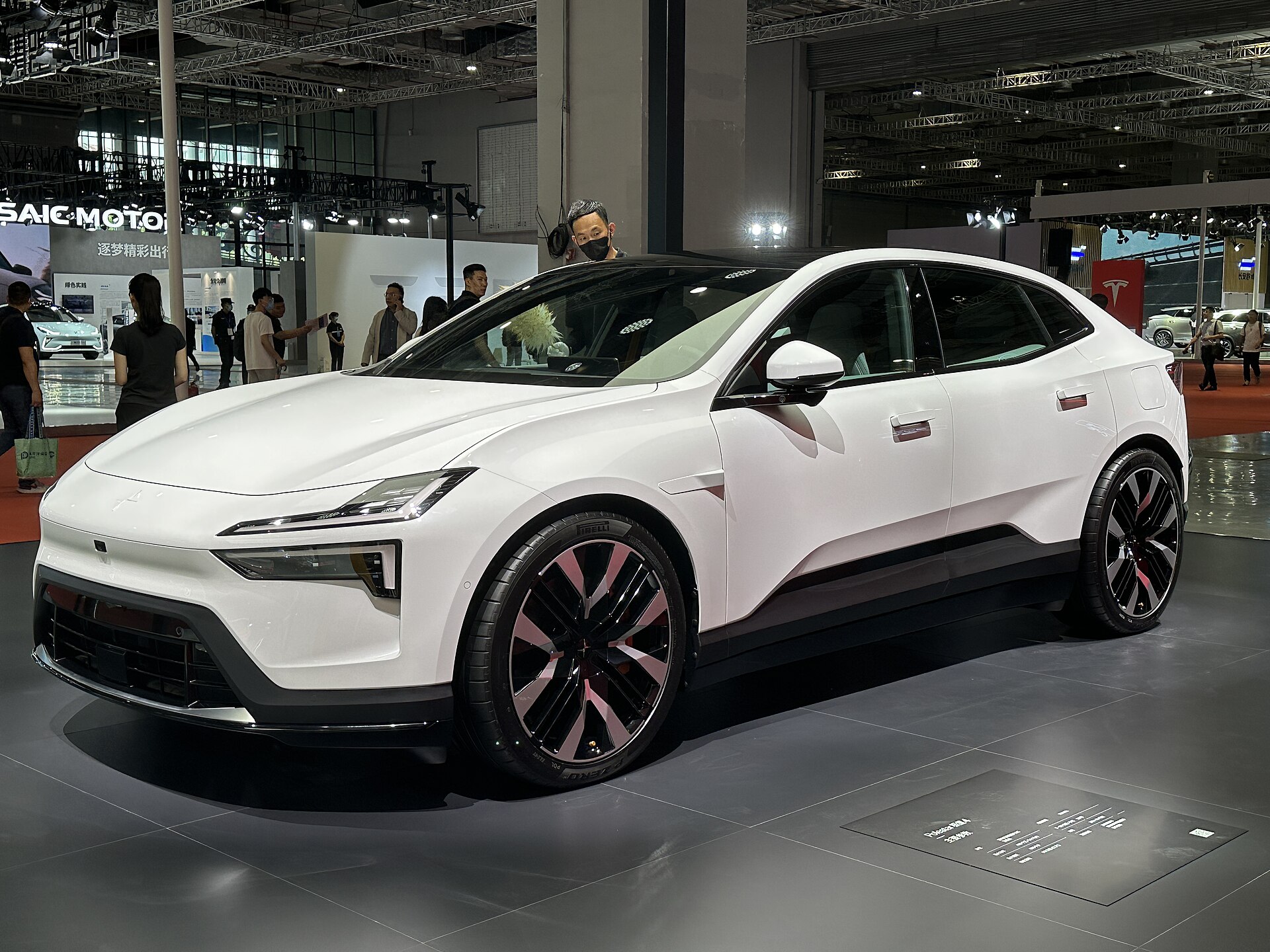 Polestar 4 electric coupé SUV on display