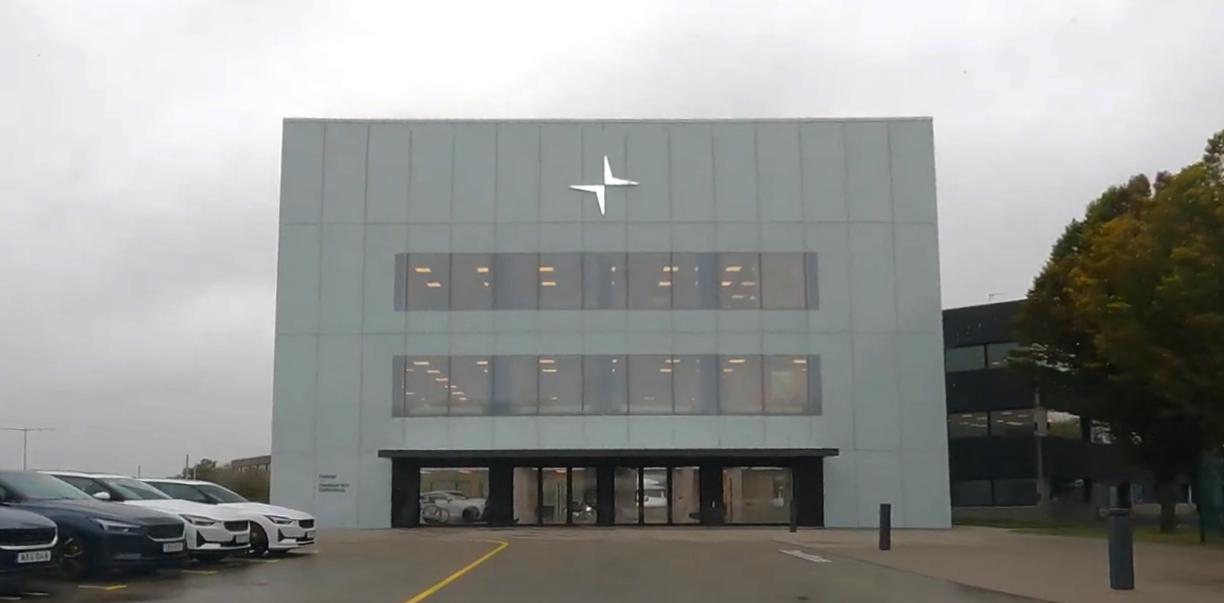 Modern Polestar headquarters building in Gothenburg
