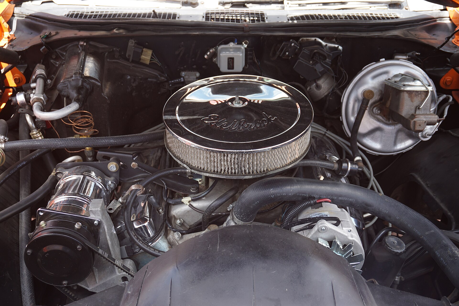 1970 Pontiac GTO V8 engine bay
