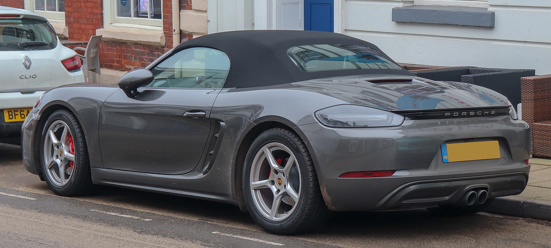 Porsche 718 Boxster S roadster, rear three-quarter view