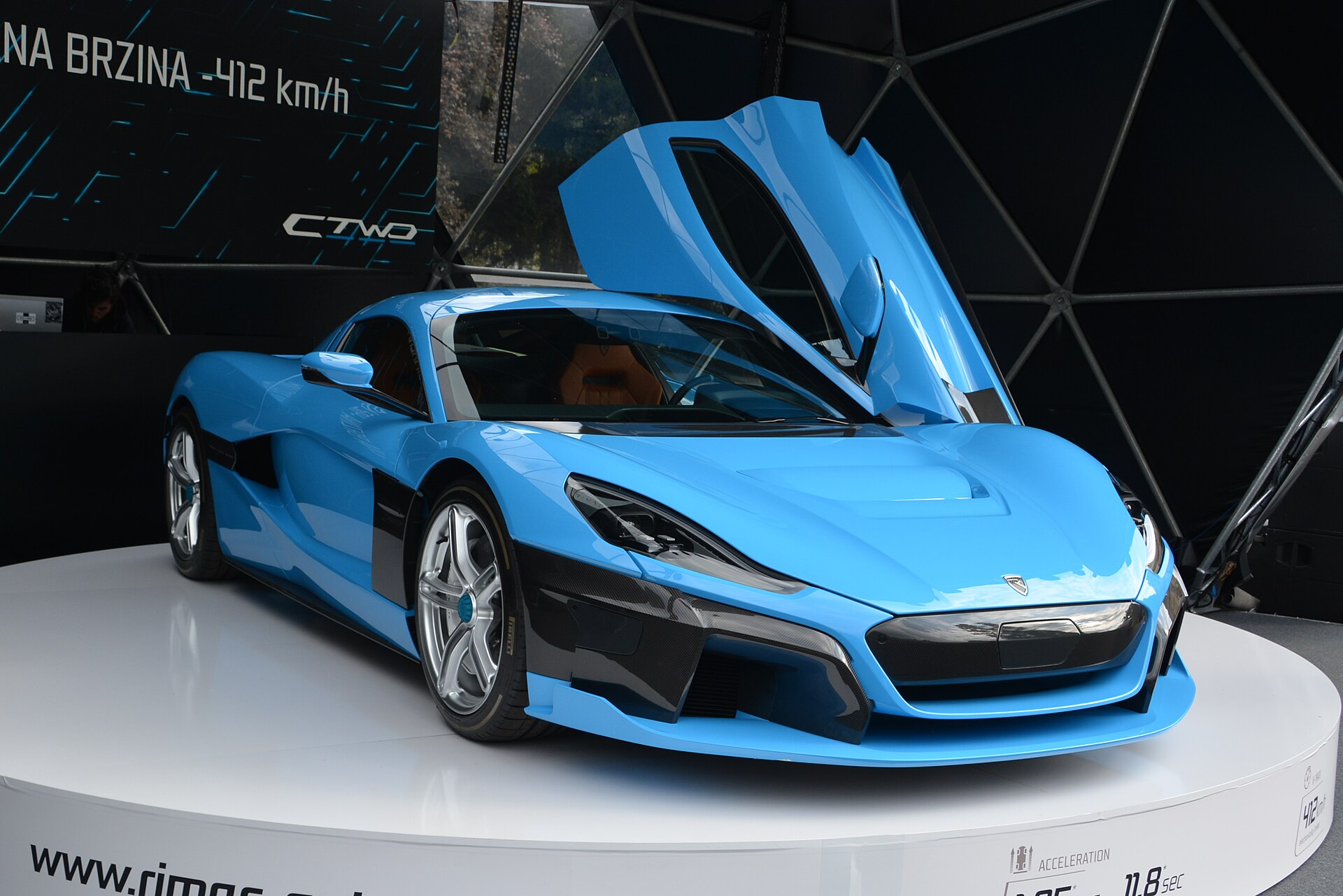 Rimac C_Two electric hypercar concept on display in 2018