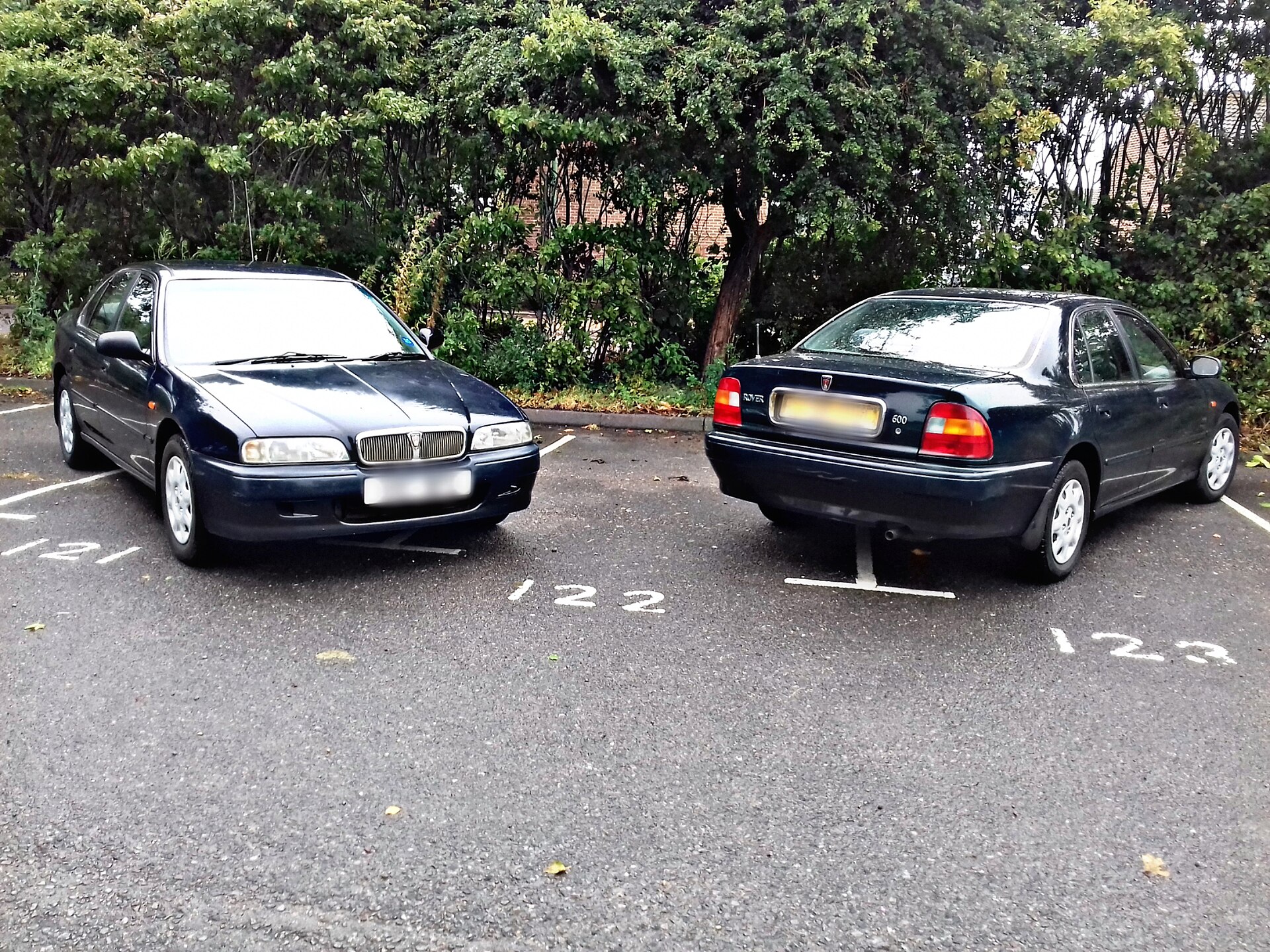 Two Rover 600 saloons parked