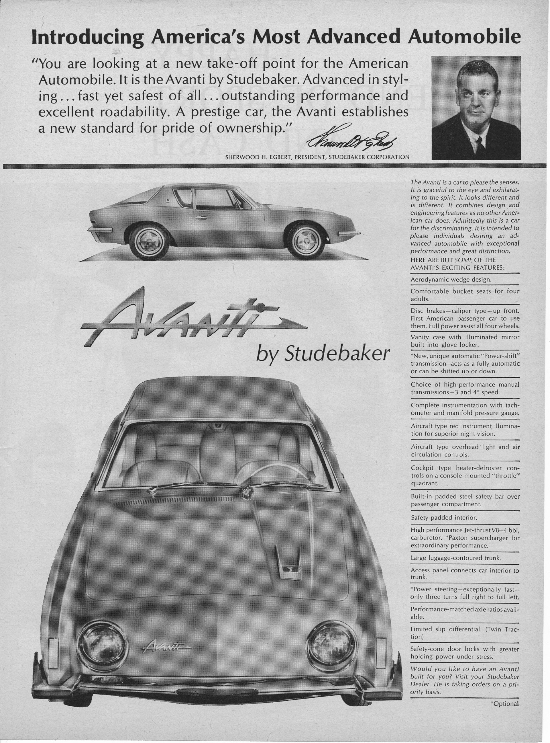 Studebaker Avanti advertising image