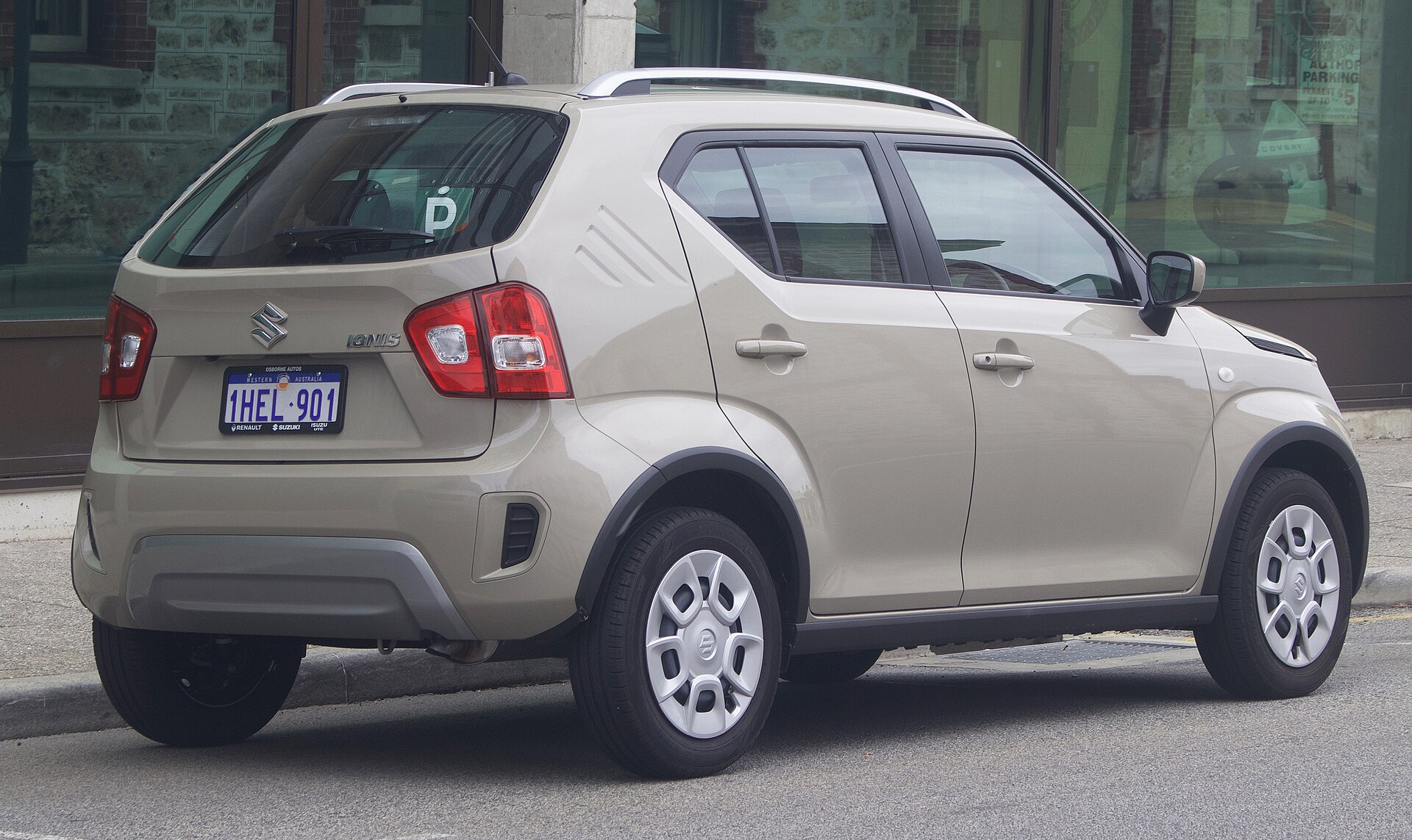 Facelifted Suzuki Ignis, rear three-quarter view