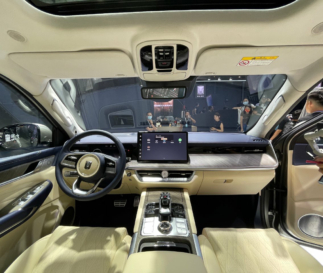 Tank 500 seven-seat SUV on a motor show stand