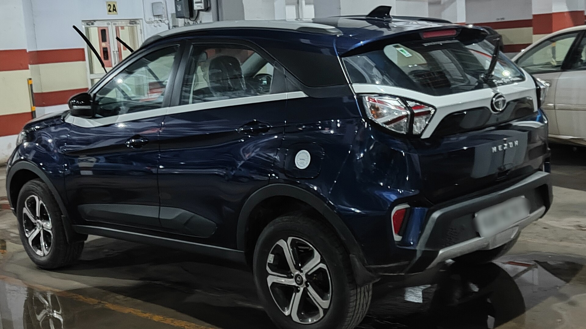 Tata Nexon, rear three-quarter view