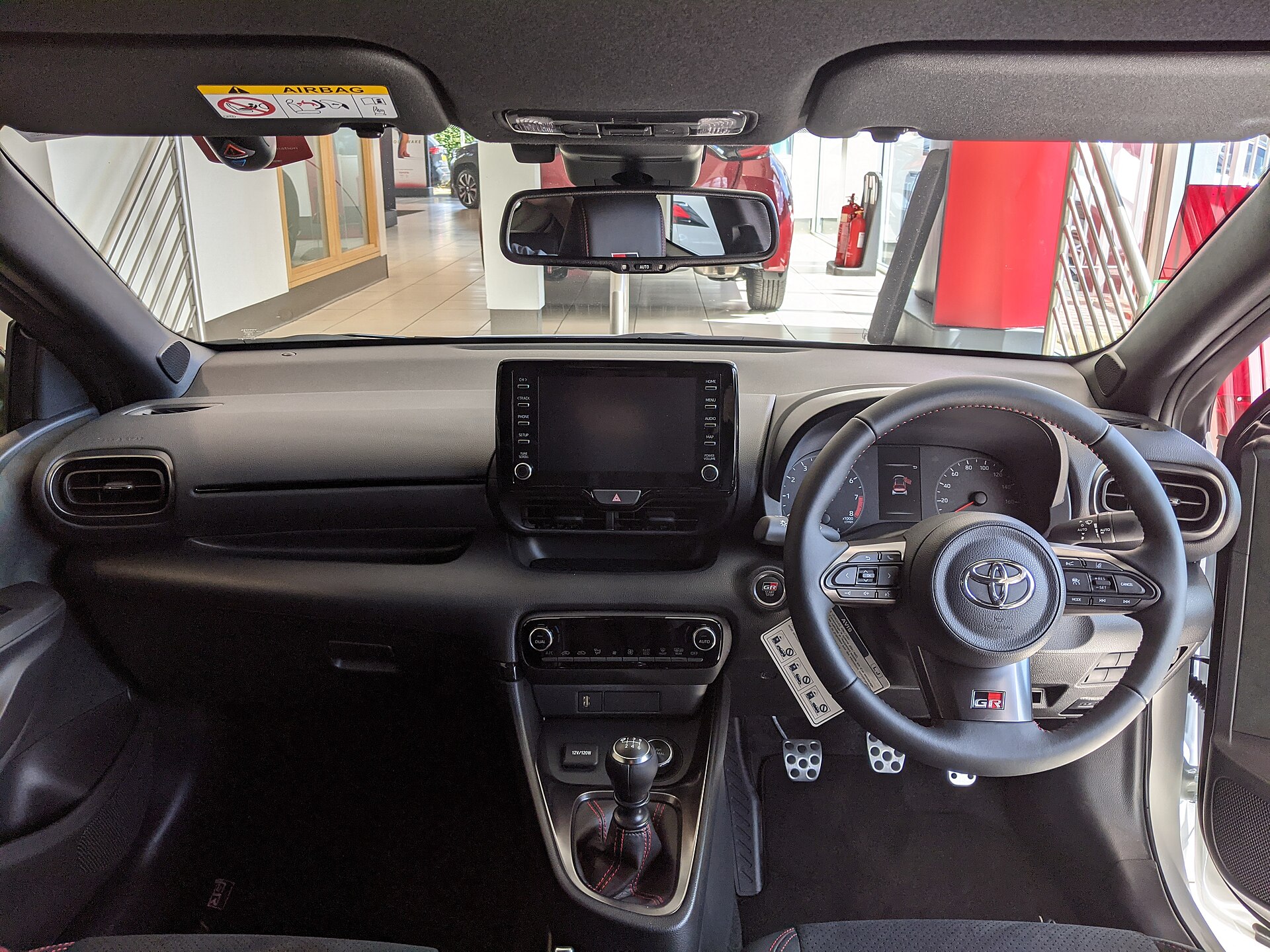Dashboard and seats of the Toyota GR Yaris