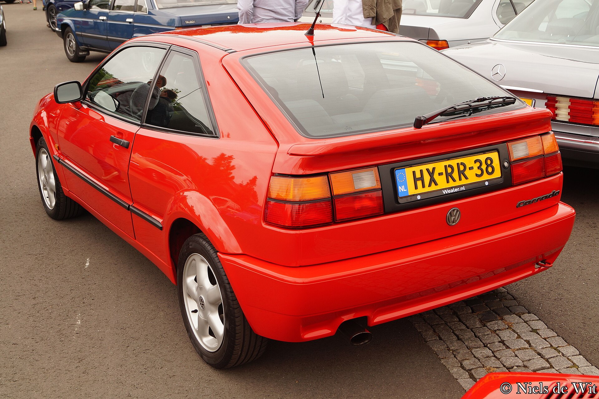 Red Volkswagen Corrado 2.0, rear three-quarter view
