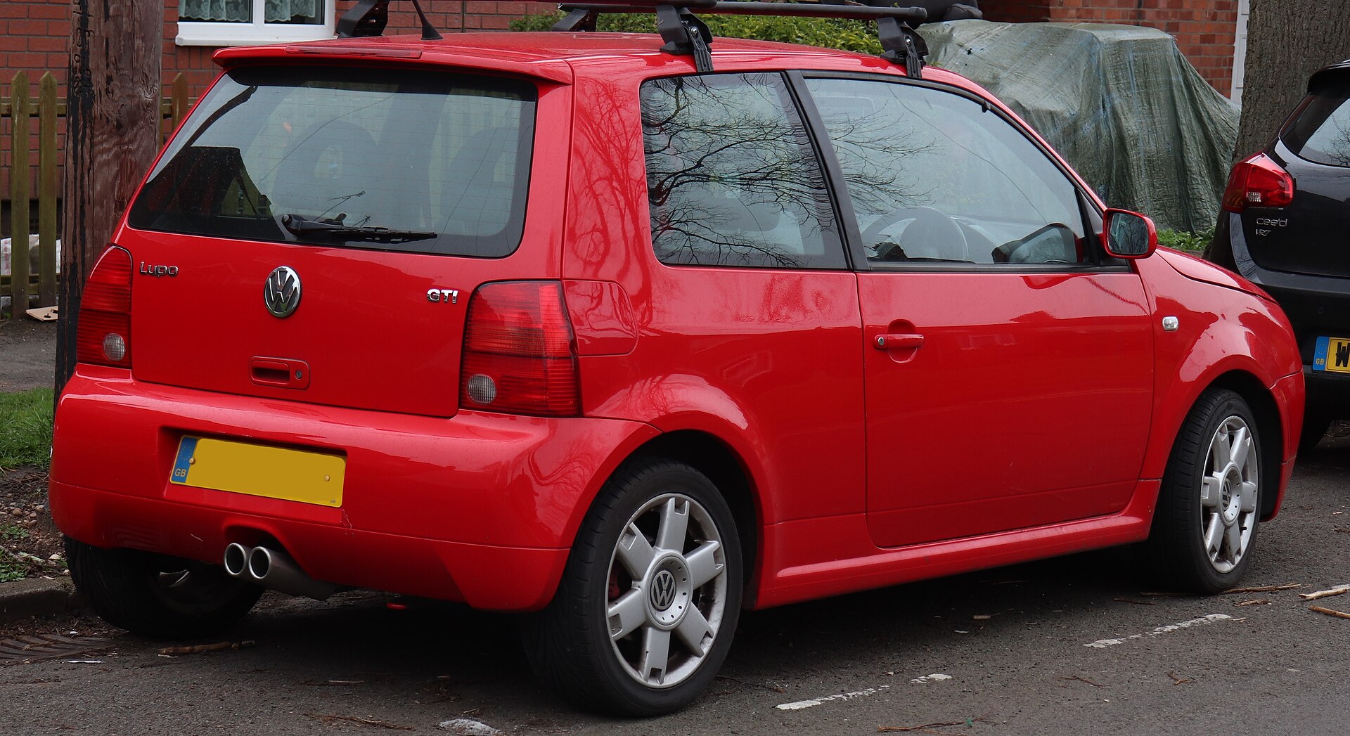Rear of a Volkswagen Lupo GTI showing central twin exhausts