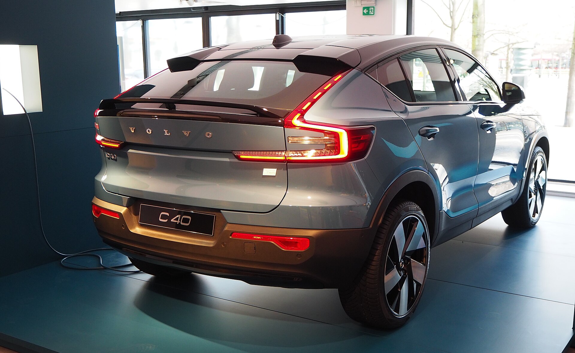 Volvo C40 rear three-quarter view