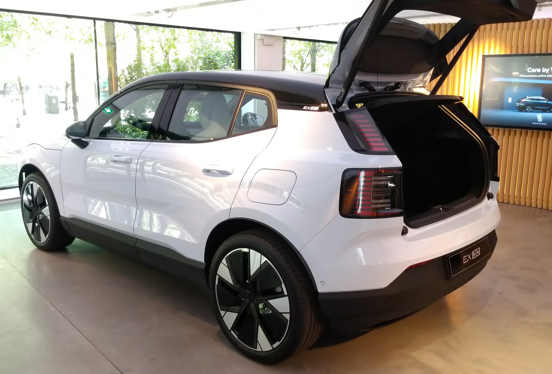 Volvo EX30, rear three-quarter view