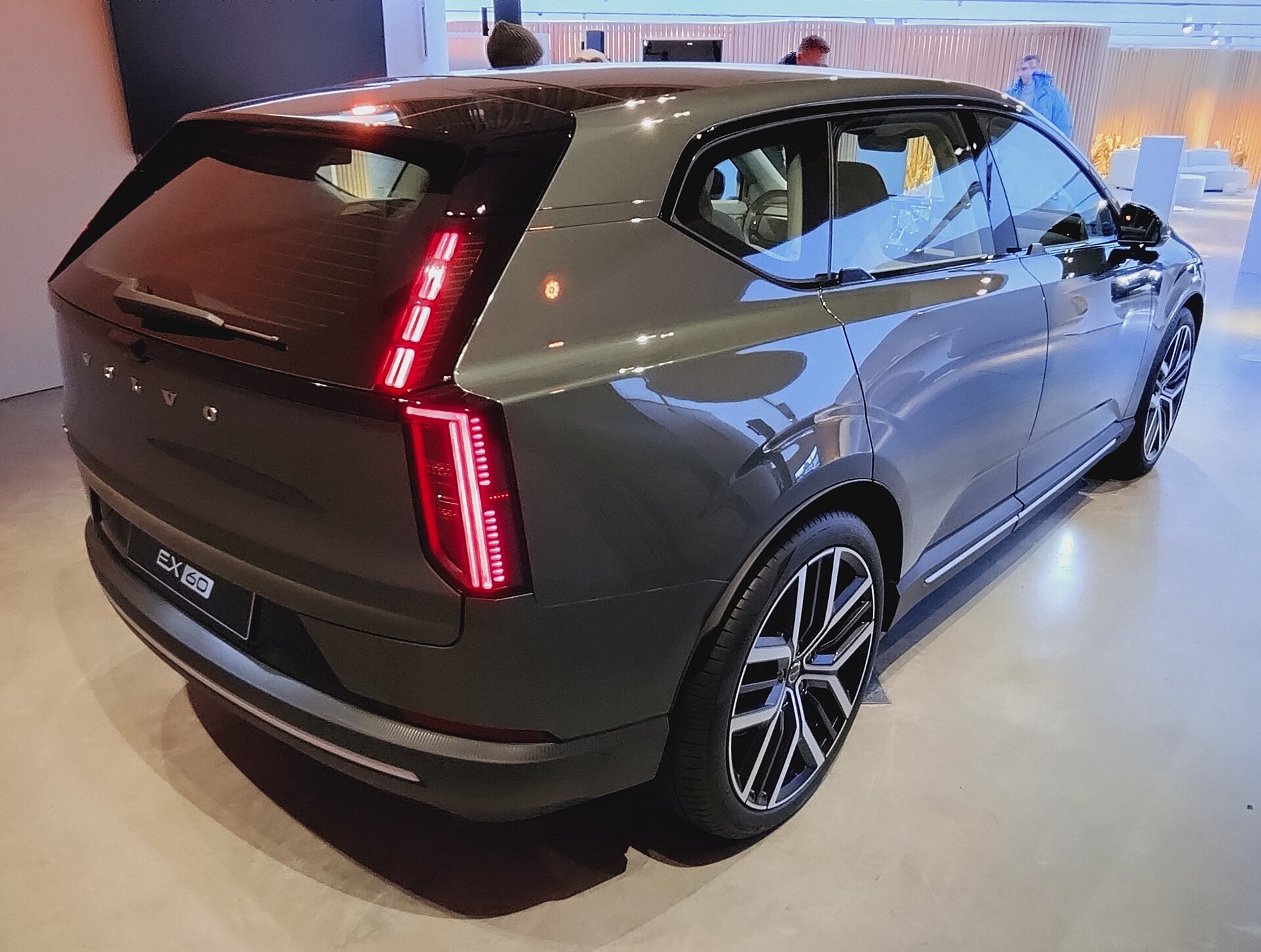 Volvo EX60, rear right three-quarter view