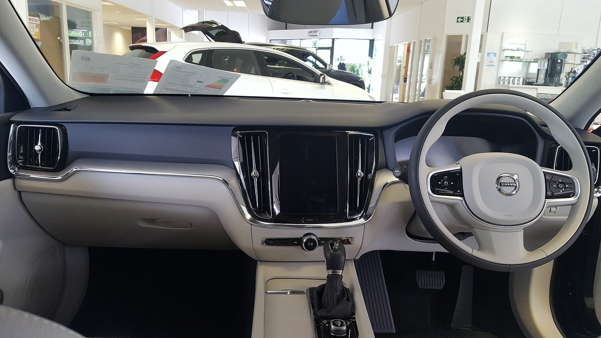 Interior and dashboard of a 2018 Volvo V60