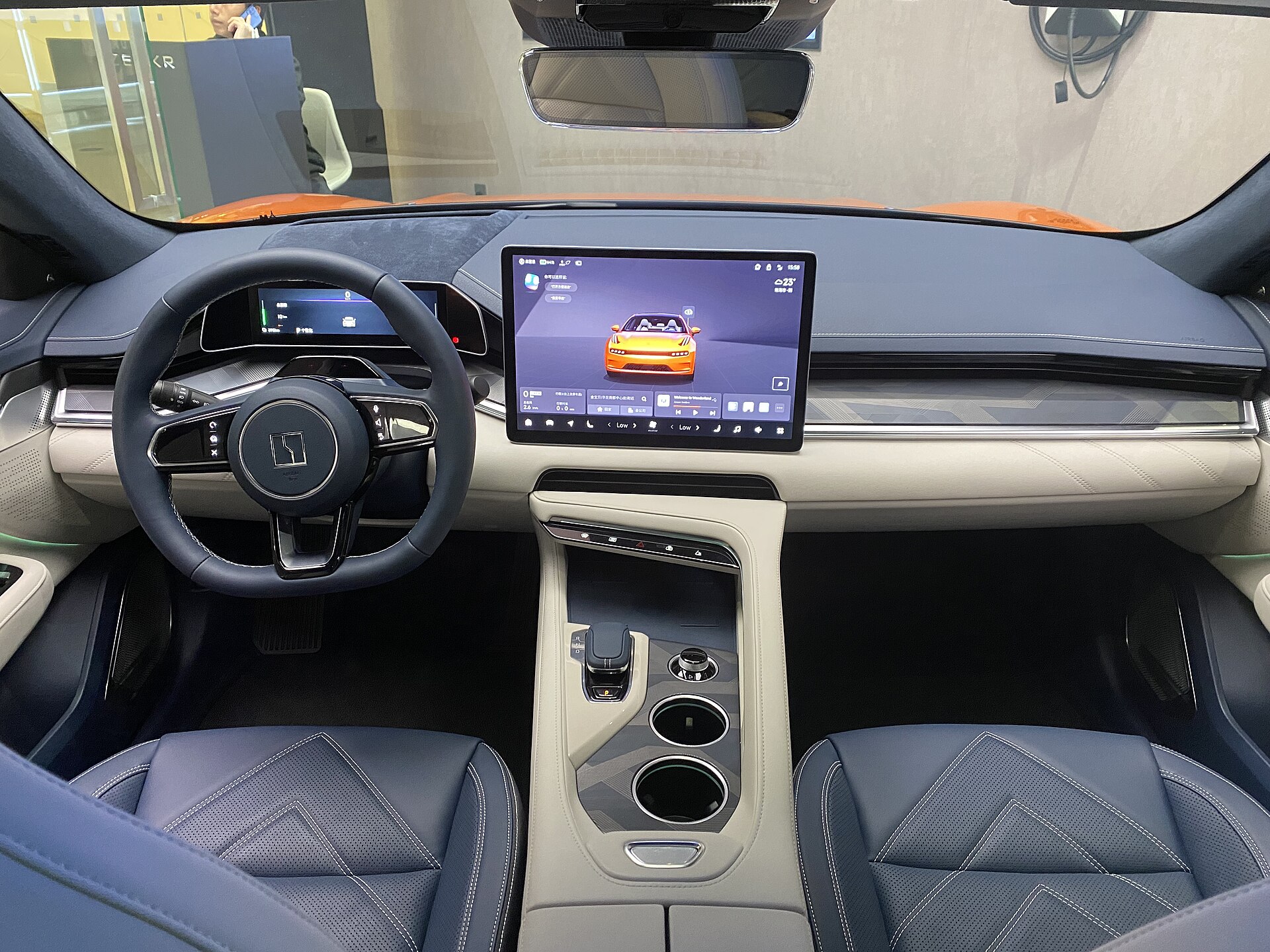 Zeekr 001 interior with the central touchscreen