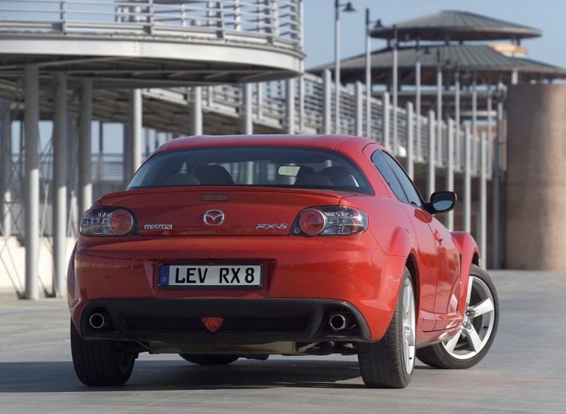 Rear view of the Mazda RX-8